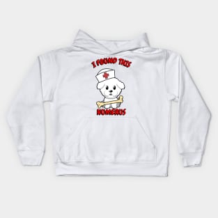 Funny furry dog is a nurse Kids Hoodie